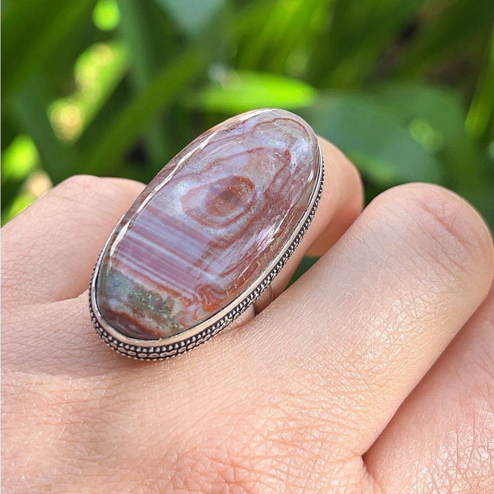 Size 6.75 925 silver plated dolomite ring
